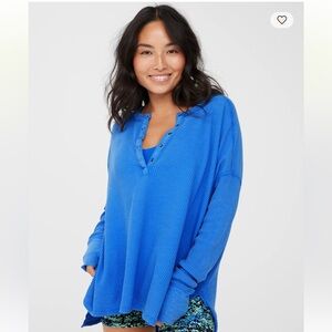 Offline By Aerie Wow! Waffle Knit Henley Top
